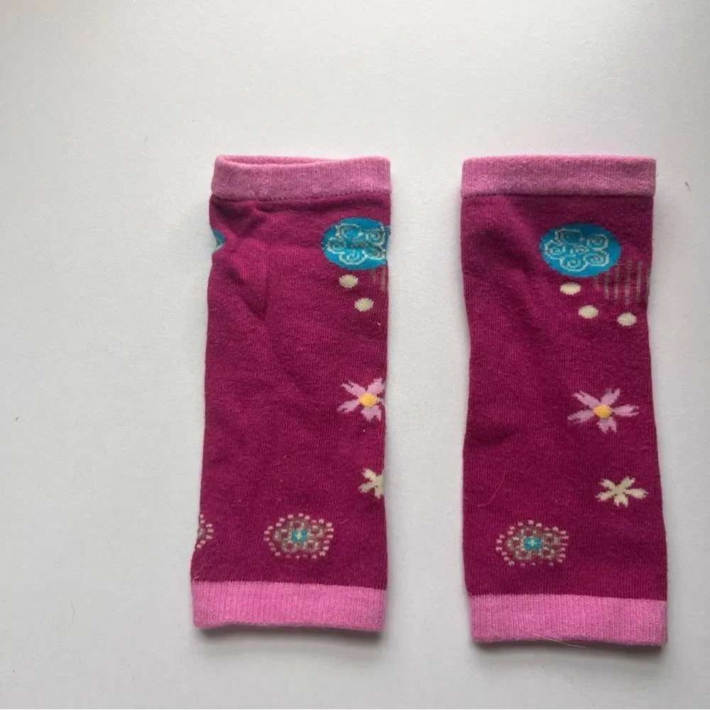 Pink Floral Kids Leg Warmers